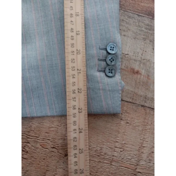 Yves Saint Laurent Rive Gauche Blazer Size 50r wool And silk Striped 2417 - Picture 7 of 16